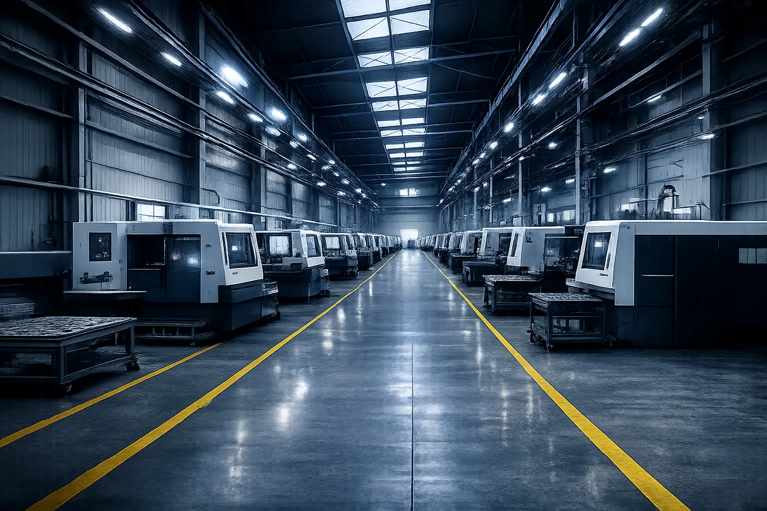 Precision ENG machining floor with production equipment